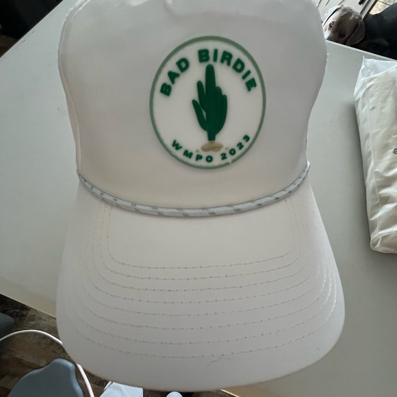 Bad Birdie White Cap with Green Logo WMPO 2023 Waste Management Phoenix Open